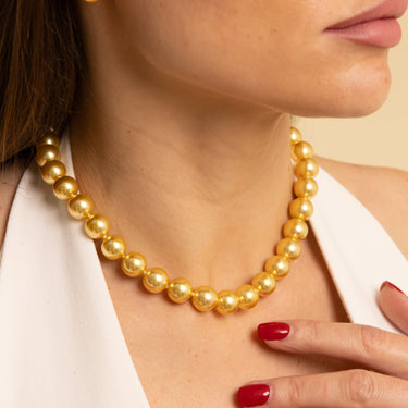 Golden South Sea Pearl Necklace - De Blancas