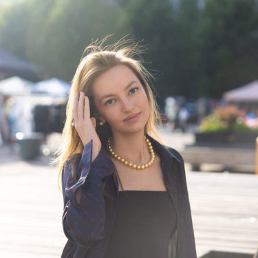 12.0-14.0mm Golden South Sea Pearl Necklace - De Blancas