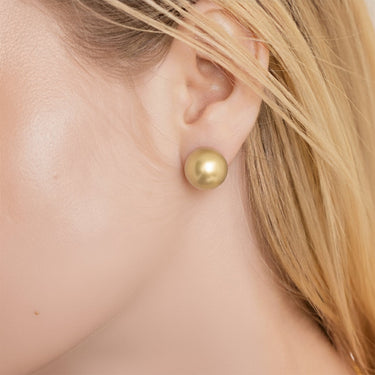 Champagne South Sea Pearl Stud Earrings - De Blancas