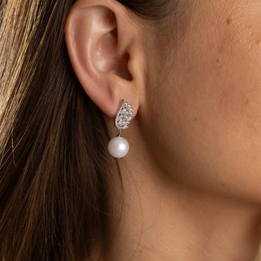 Freshwater Pearl & Diamond Alaía Earrings - De Blancas