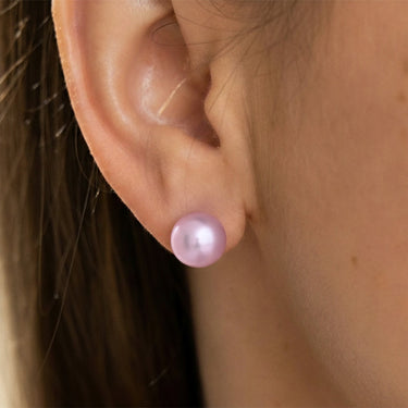 Lavender Freshwater Pearl Stud Earrings - De Blancas