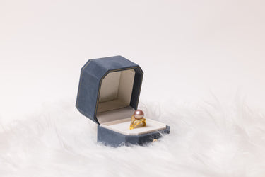 Peach Freshwater Pearl & Diamond Meloréa Ring - De Blancas