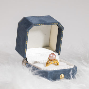 Peach Freshwater Pearl & Diamond Meloréa Ring - De Blancas