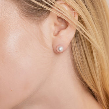Rosé Freshwater Pearl Stud Earrings - De Blancas