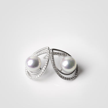 Silver Akoya Pearl | Avelune Earrings - De Blancas