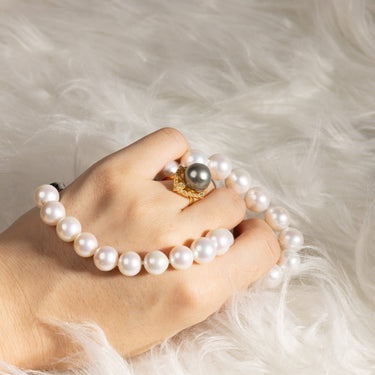 Tahitian Pearl & Diamond Noctavelle Ring - De Blancas