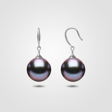 Tahitian Pearl Fish Hook Earrings - De Blancas