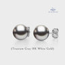 Titanium Gray Tahitian Pearl Stud Earrings - De Blancas