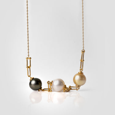 Trivelle – Tahitian & South Sea Trio Pearl Pendant - De Blancas