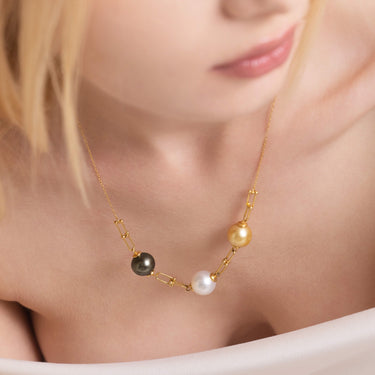 Trivelle – Tahitian & South Sea Trio Pearl Pendant - De Blancas