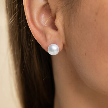 White Akoya Pearl Stud Earrings - De Blancas
