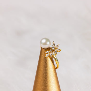 Freshwater Pearl & Diamond Lunelith Ring - De Blancas